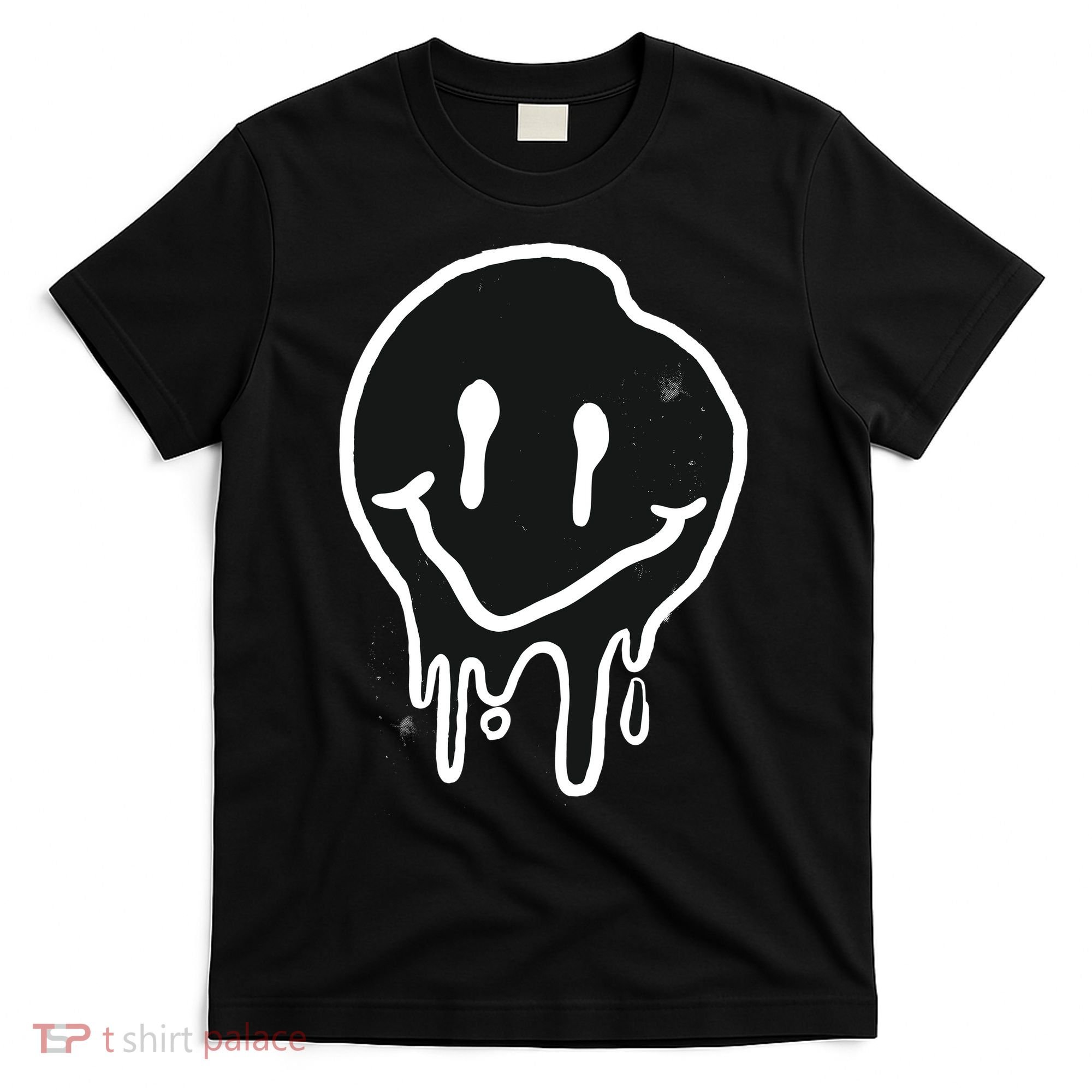 Melting Black And White Smile Face T-Shirt