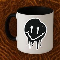 Melting Black And White Smile Face Coffee Mug thumb 2