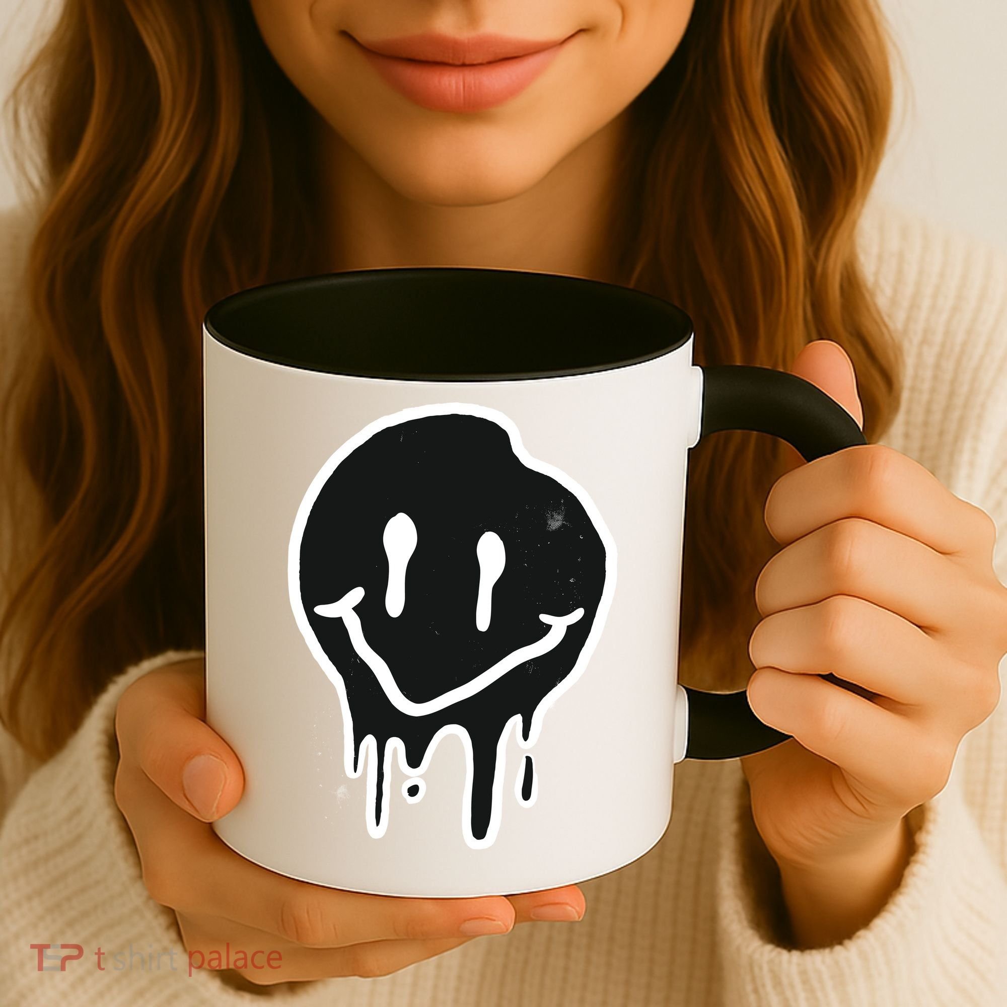 Melting Black And White Smile Face Coffee Mug