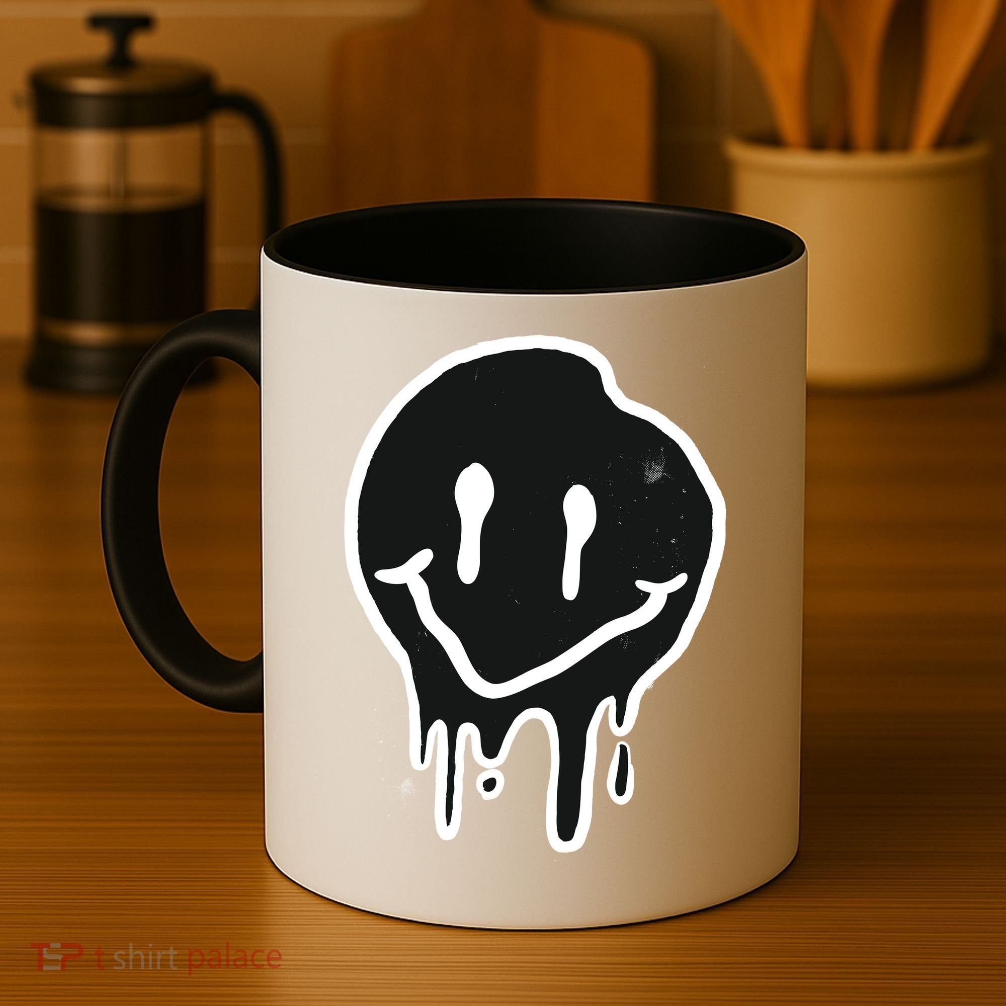 Melting Black And White Smile Face Coffee Mug