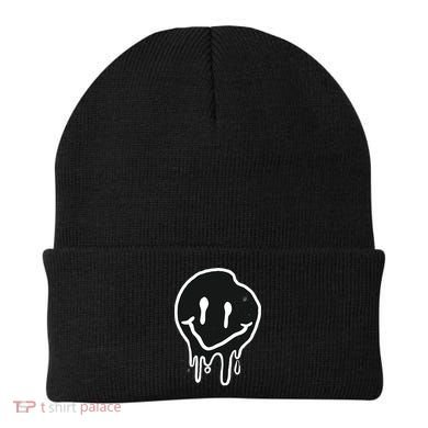 Melting Black And White Smile Face Beanie