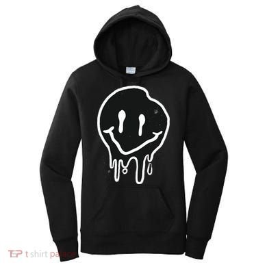 Melting Black And White Smile Face Women's Hoodie