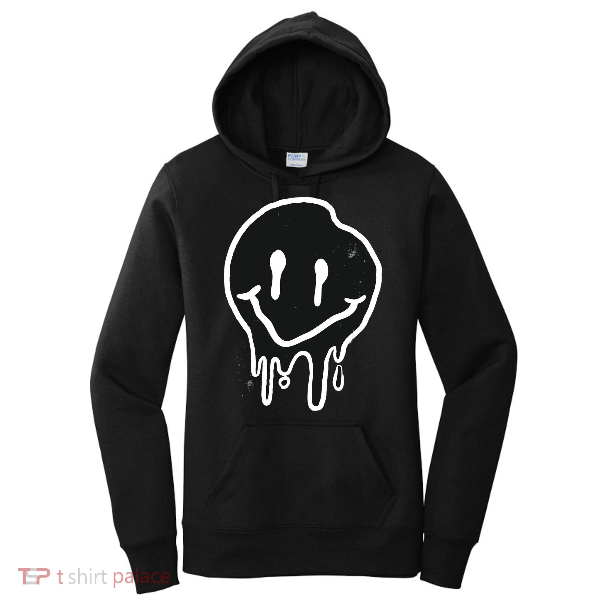 Melting Black And White Smile Face Women's Hoodie