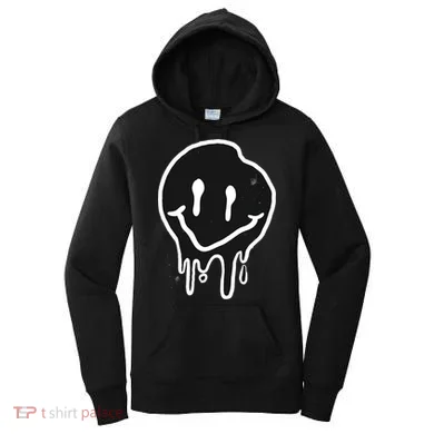 Melting Black And White Smile Face Women's Hoodie