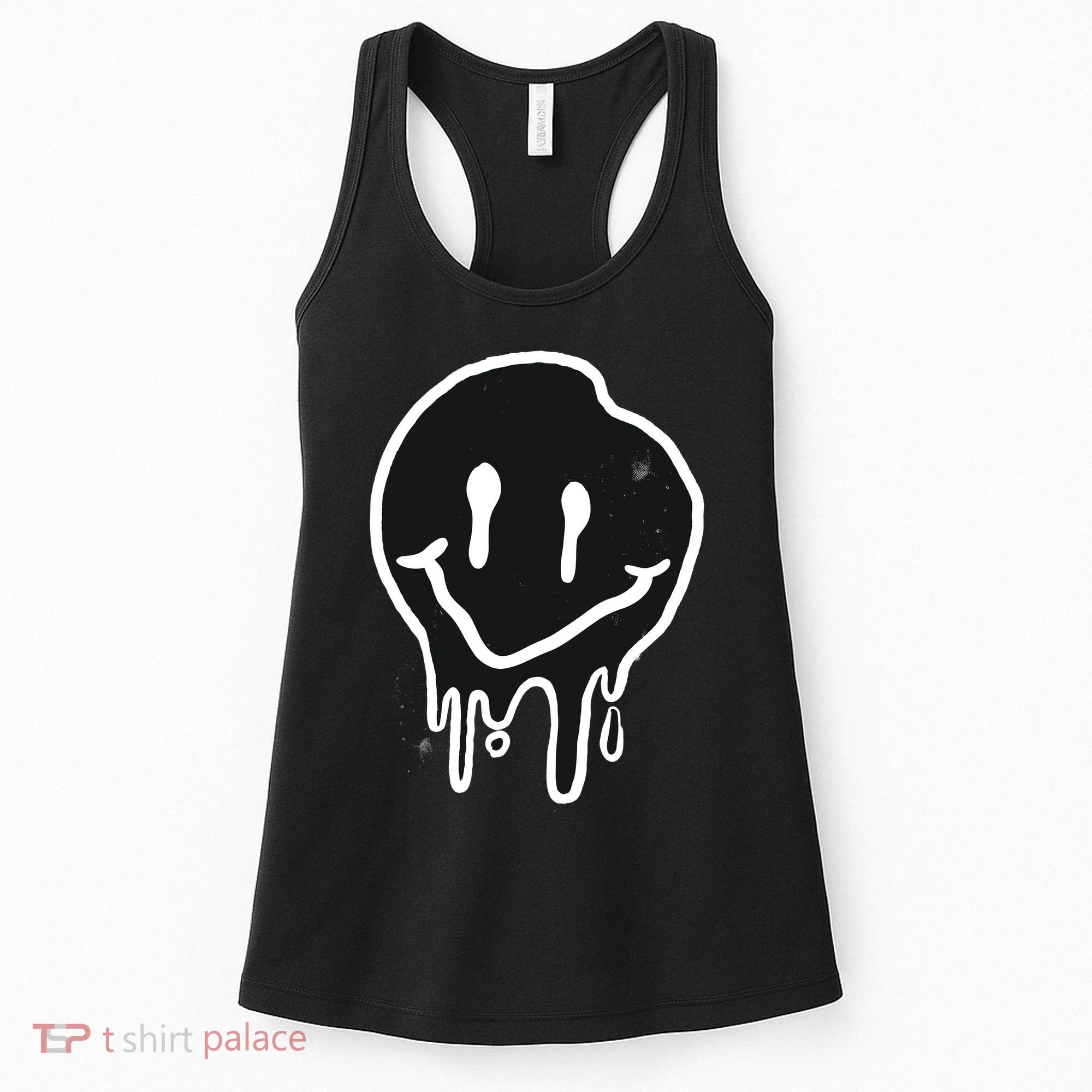 Melting Black And White Smile Face Women's Tank Top