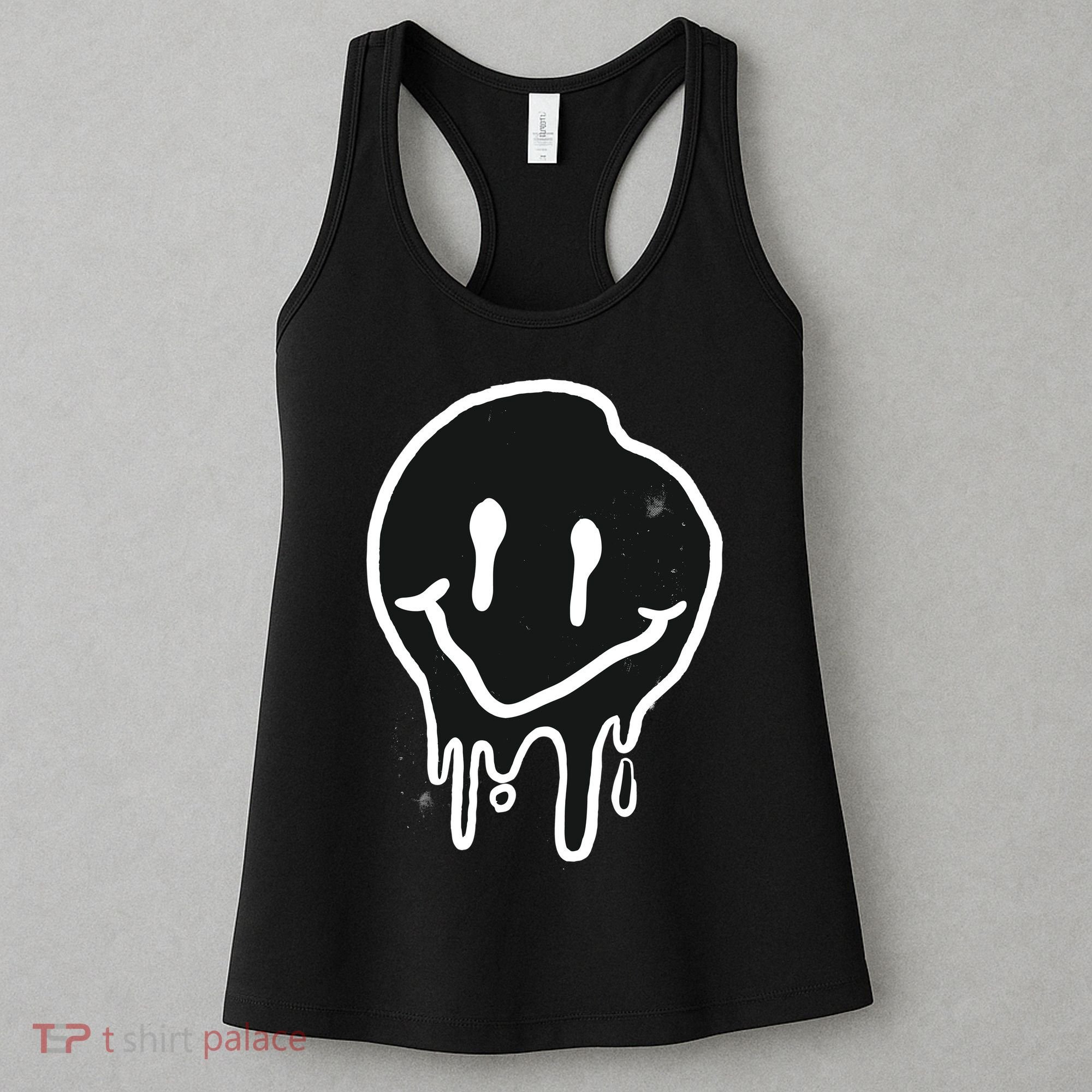 Melting Black And White Smile Face Women's Tank Top