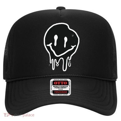Melting Black And White Smile Face Hat
