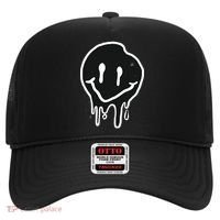 Melting Black And White Smile Face Hat thumb 0