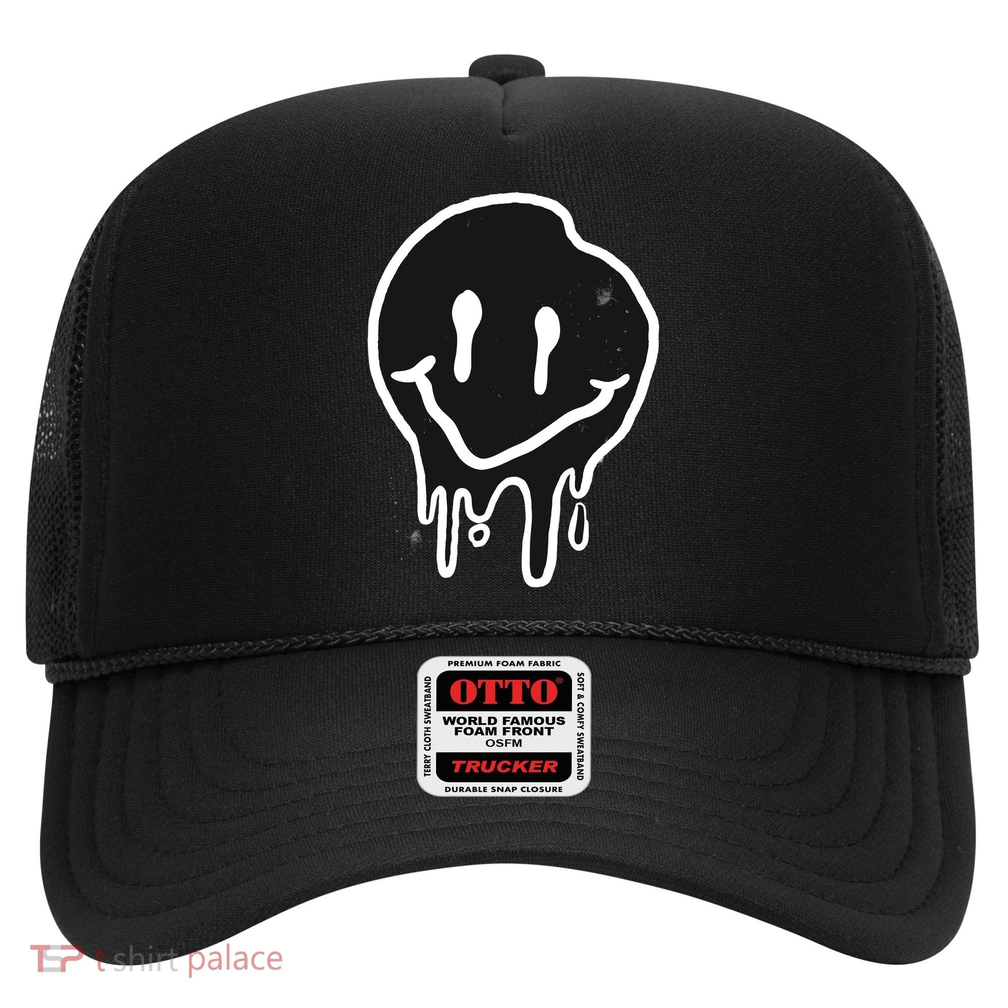 Melting Black And White Smile Face Hat
