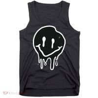 Melting Black And White Smile Face Tank Top thumb 0