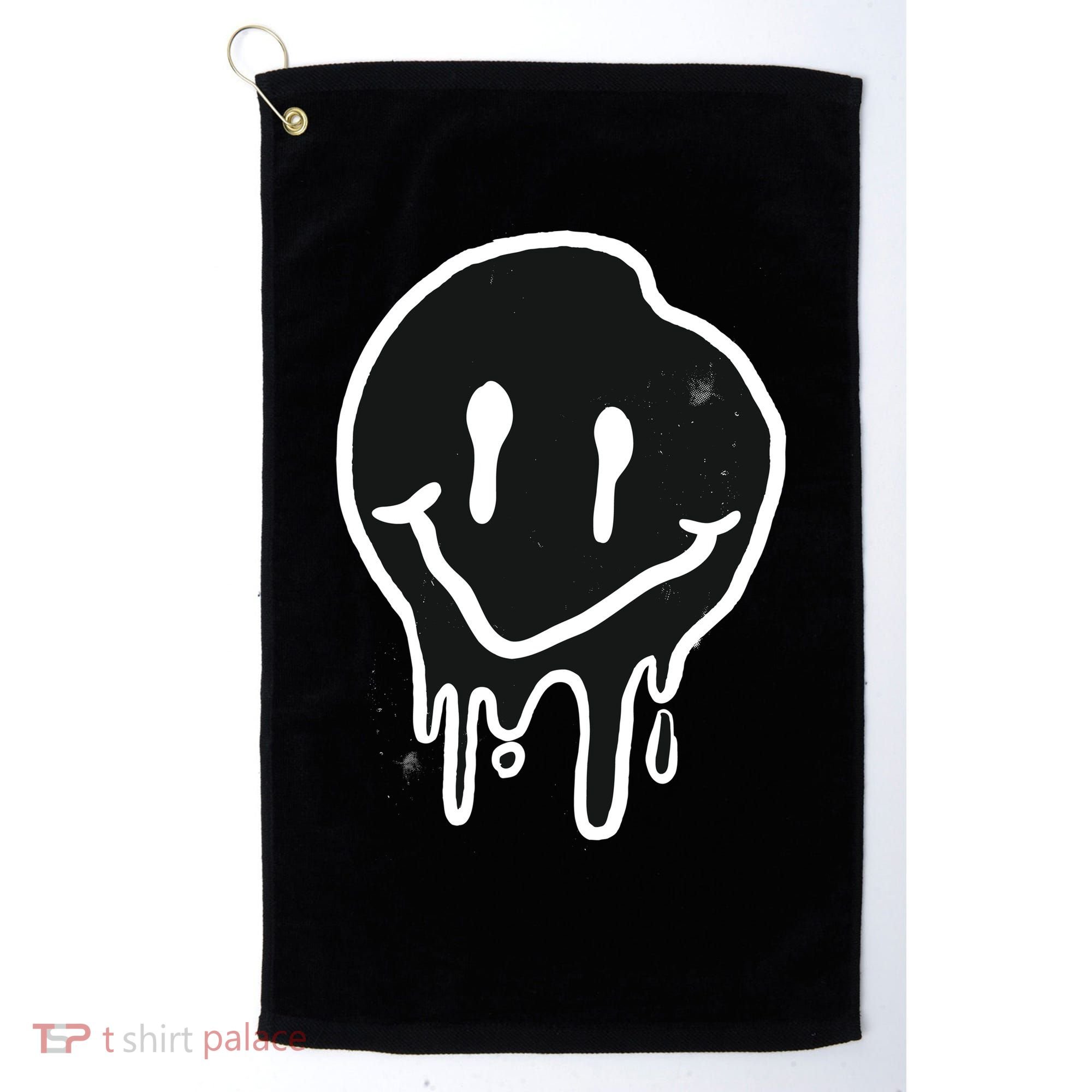 Melting Black And White Smile Face Golf Towel