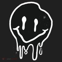 Melting Black And White Smile Face Golf Towel thumb 3
