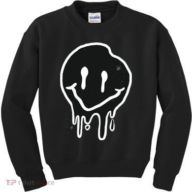 Melting Black And White Smile Face Kids Sweatshirt