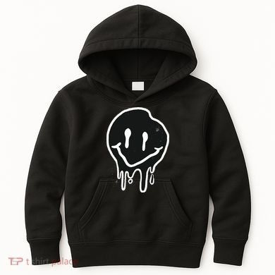Melting Black And White Smile Face Kids Hoodie