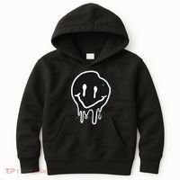 Melting Black And White Smile Face Kids Hoodie thumb 0