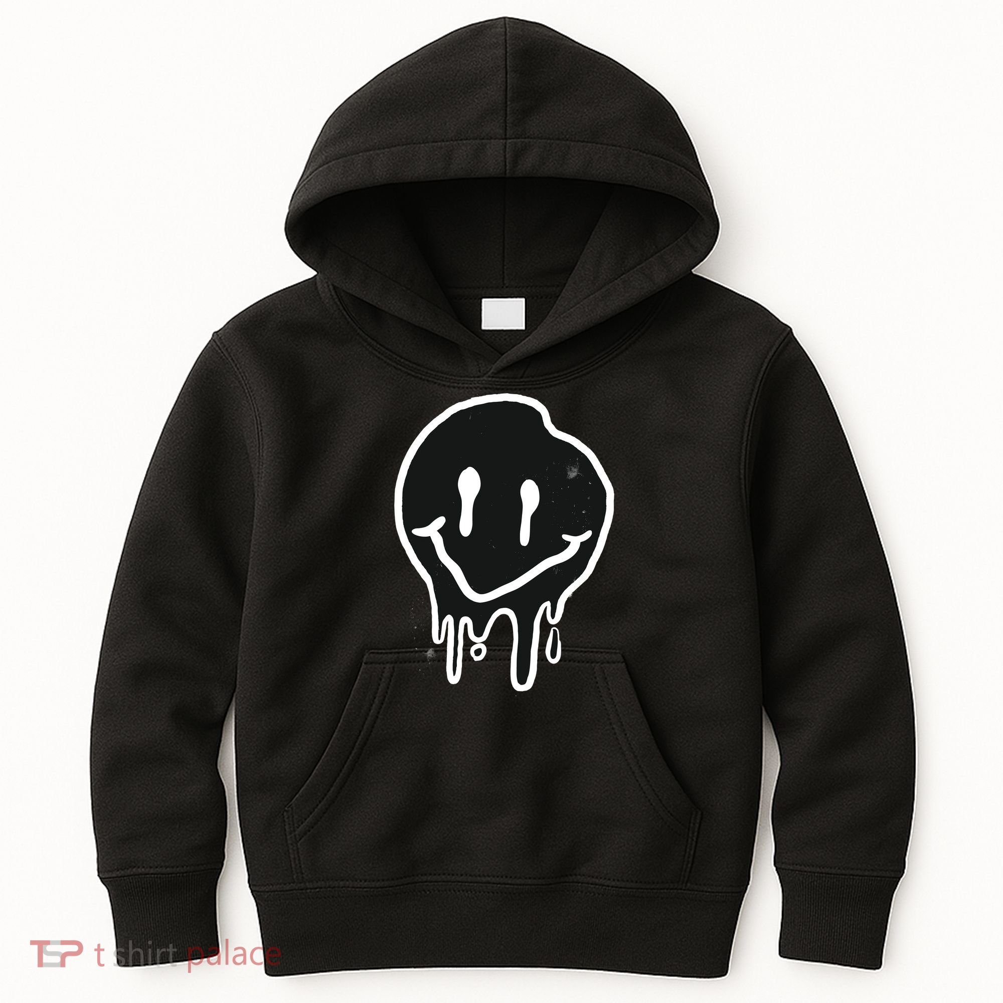 Melting Black And White Smile Face Kids Hoodie