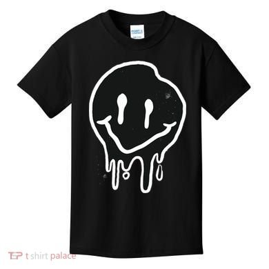Melting Black And White Smile Face Kids T-Shirt