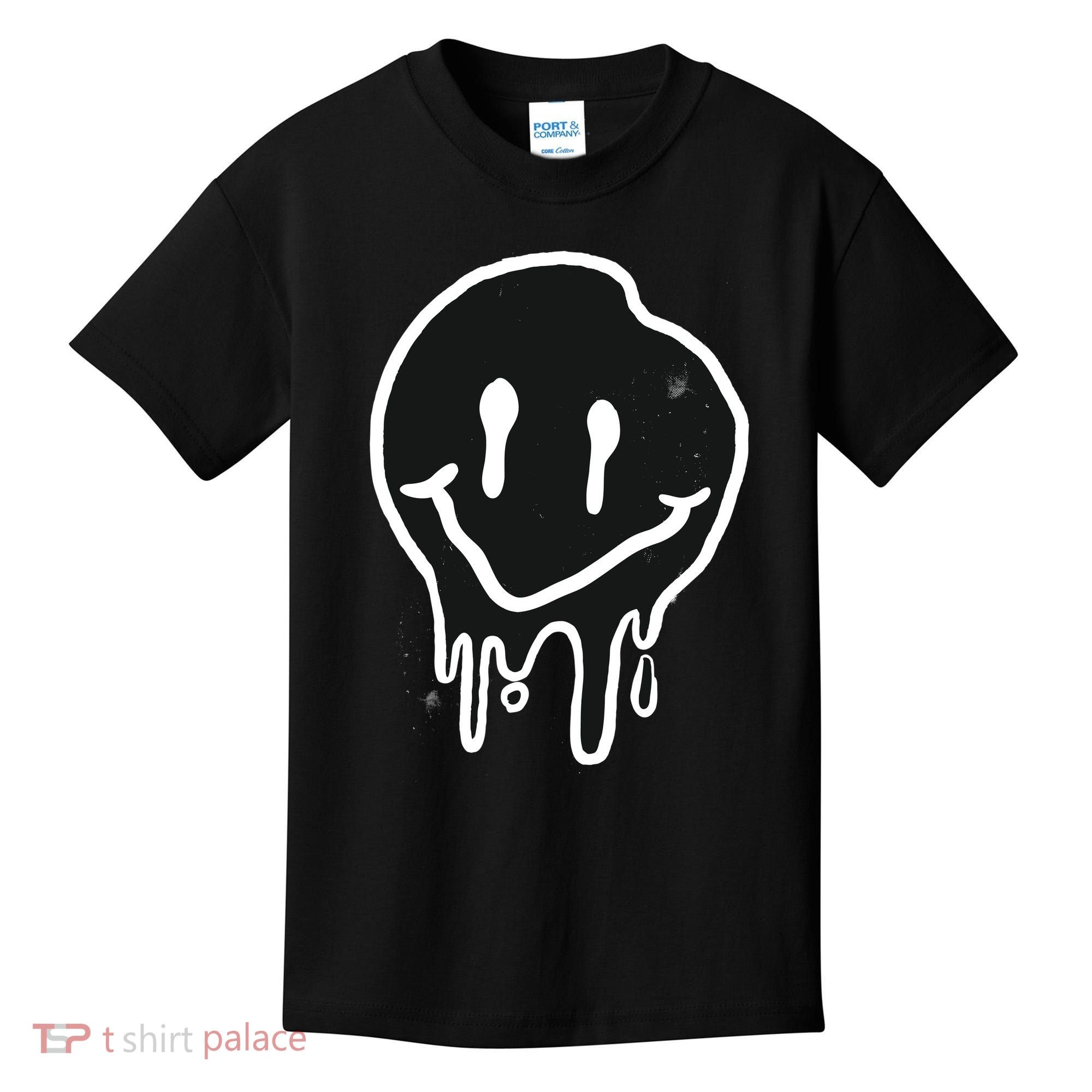 Melting Black And White Smile Face Kids T-Shirt
