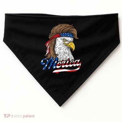 Merica Eagle Mullet 4th Of July American Flag Gift USA-Made Doggie Bandana
