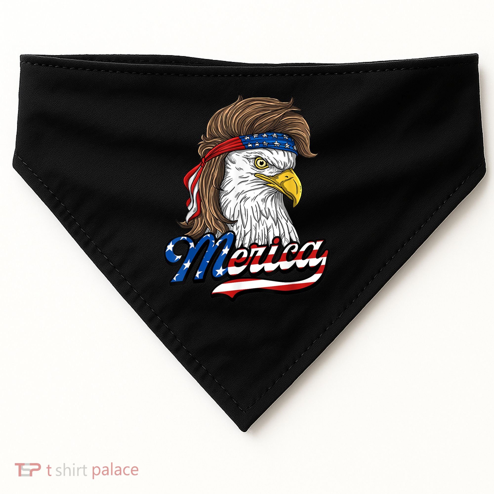 Merica Eagle Mullet 4th Of July American Flag Gift USA-Made Doggie Bandana
