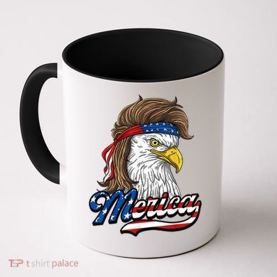 Merica Eagle Mullet 4th Of July American Flag Gift Coffee Mug