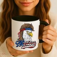 Merica Eagle Mullet 4th Of July American Flag Gift Coffee Mug thumb 3