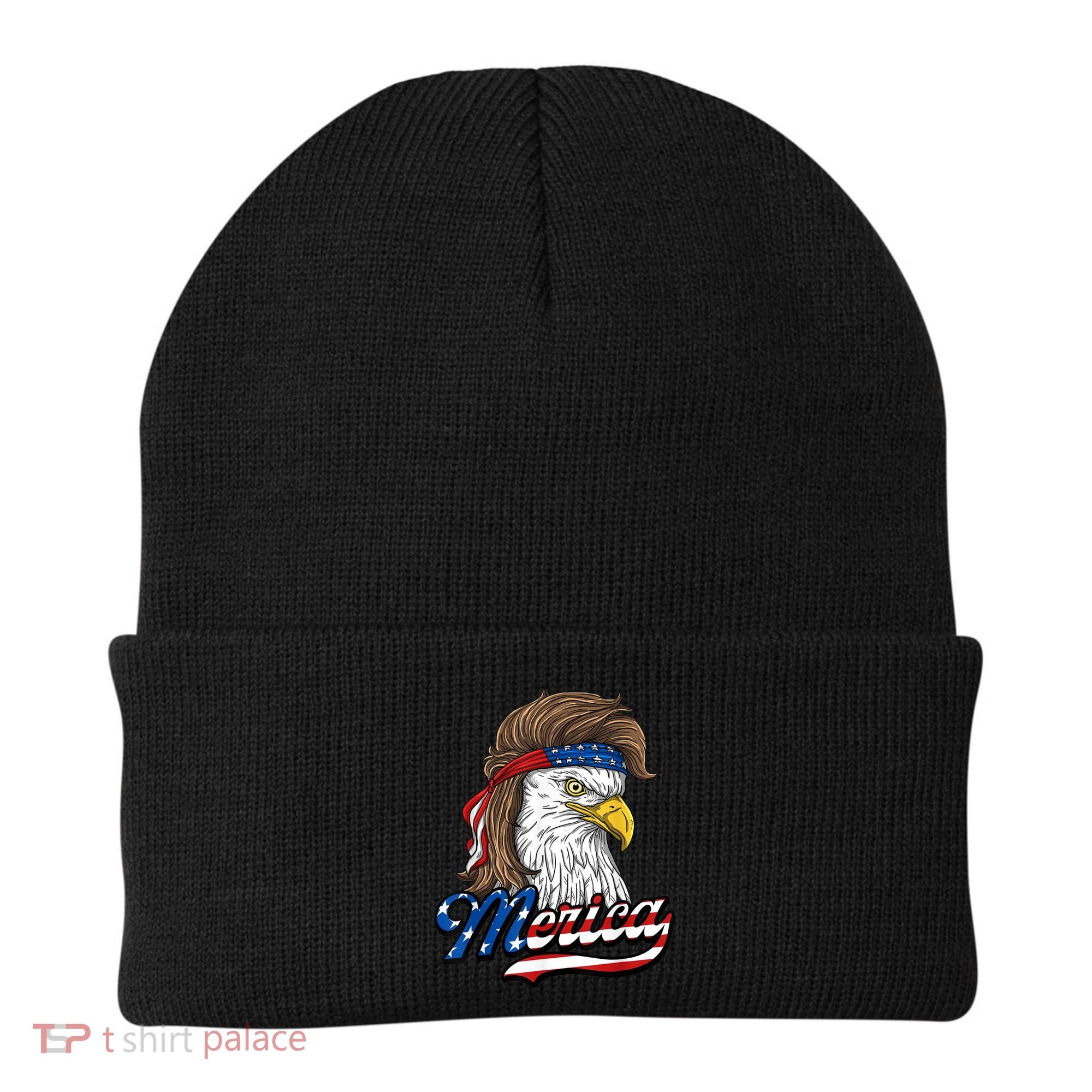 Merica Eagle Mullet 4th Of July American Flag Gift Beanie