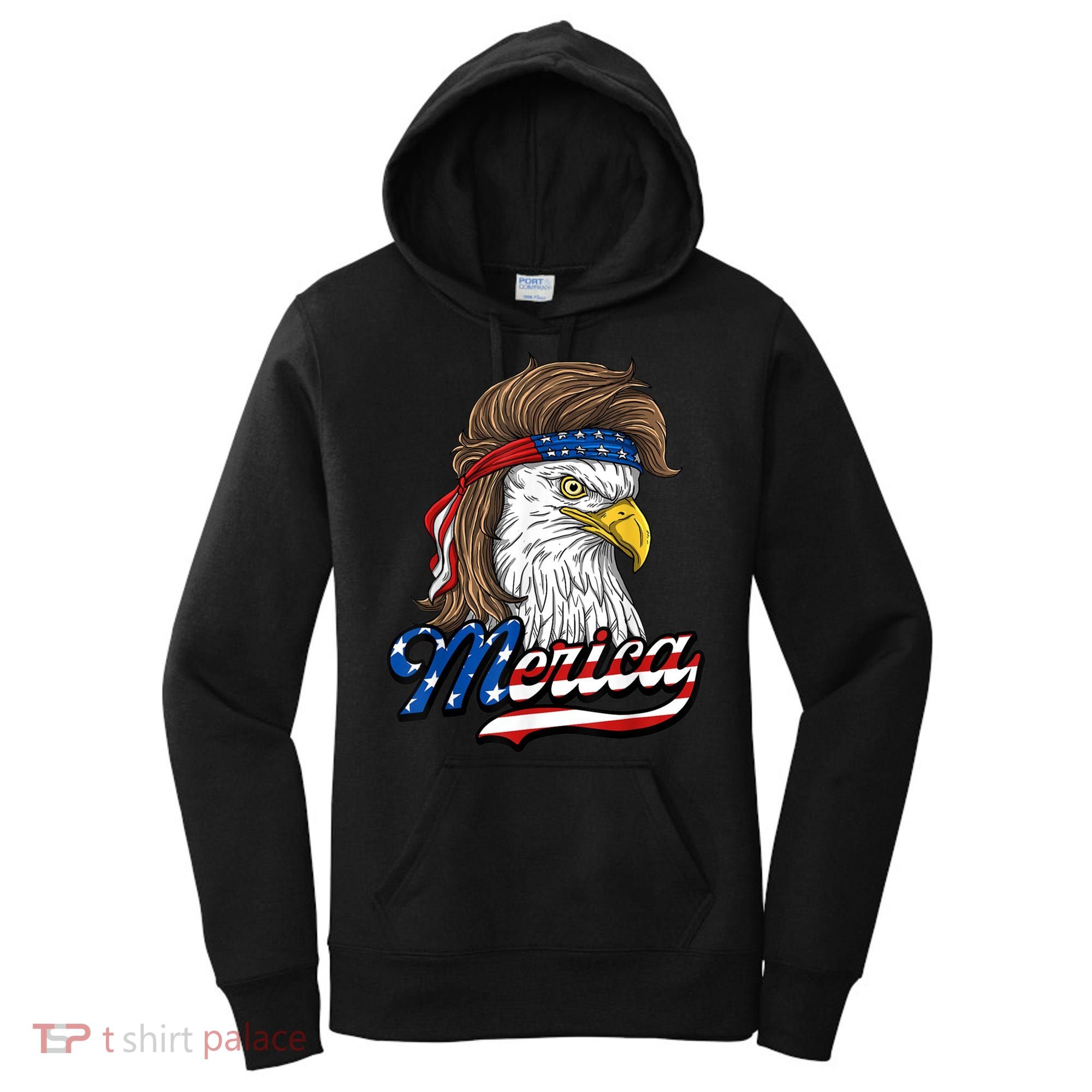 Merica Eagle Mullet 4th Of July American Flag Gift Women's Hoodie