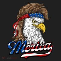 Merica Eagle Mullet 4th Of July American Flag Gift Hat thumb 2
