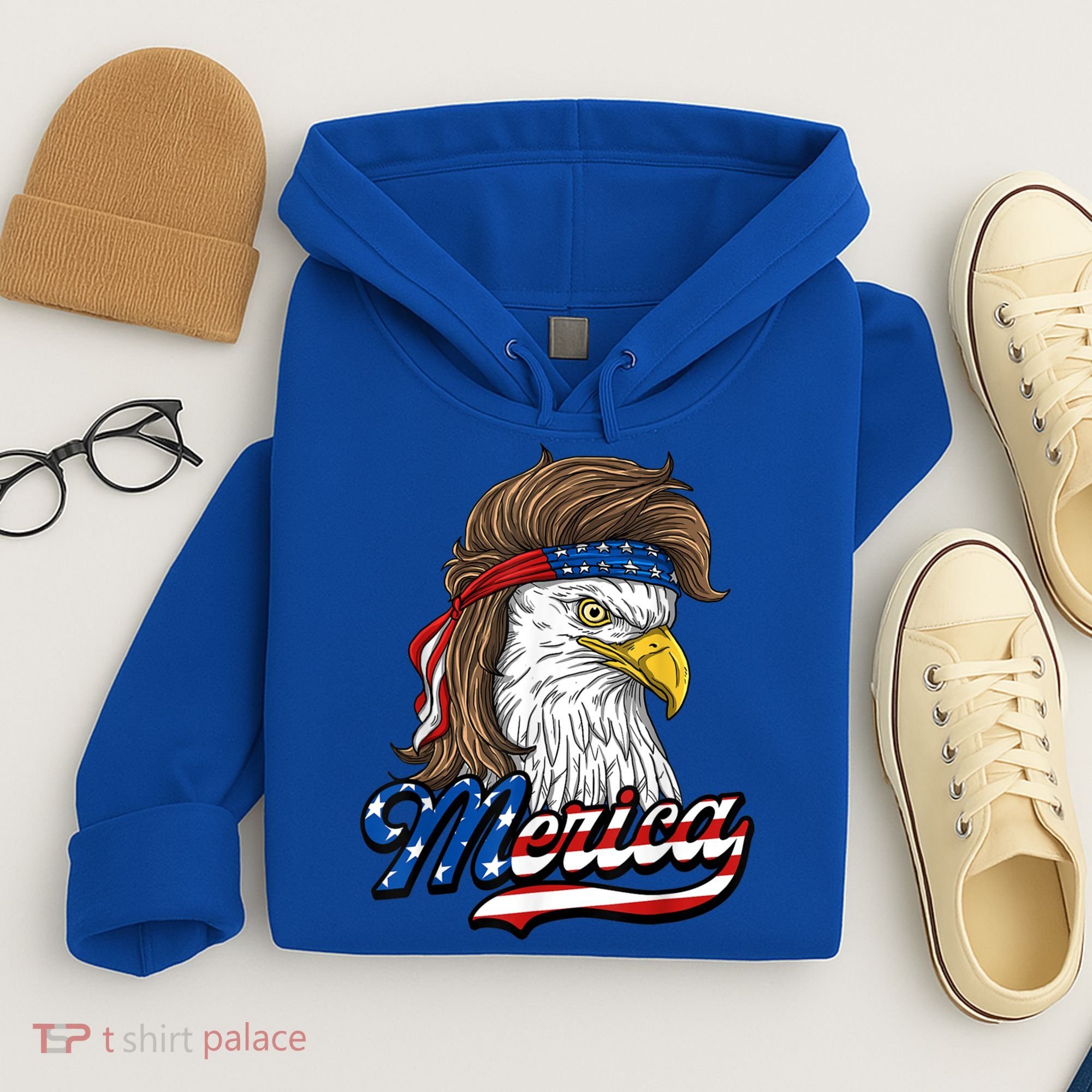 Merica Eagle Mullet 4th Of July American Flag Gift Hoodie