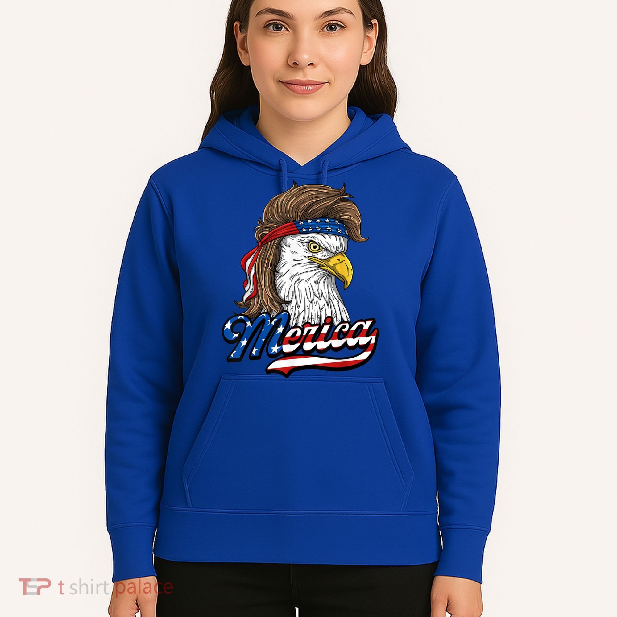 Merica Eagle Mullet 4th Of July American Flag Gift Hoodie