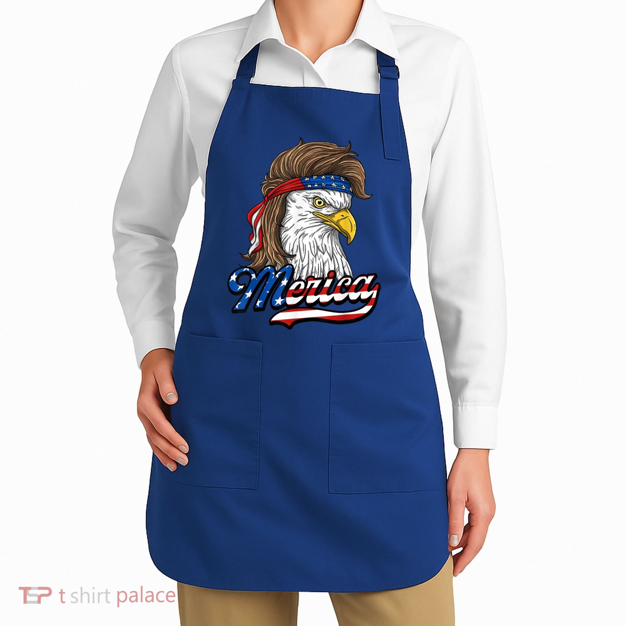 Merica Eagle Mullet 4th Of July American Flag Gift Apron