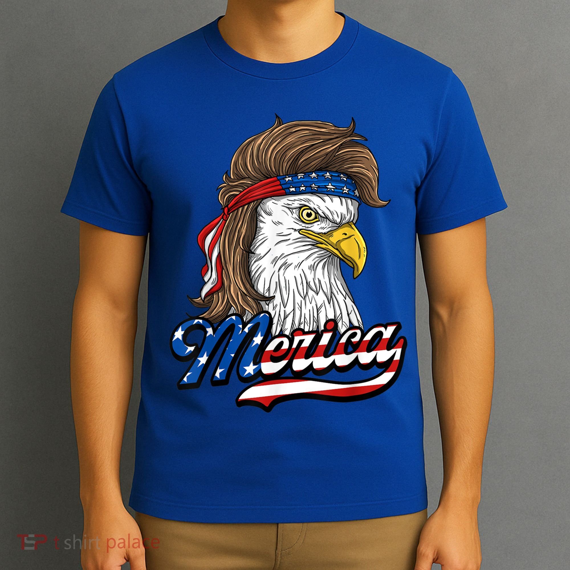 Merica Eagle Mullet 4th Of July American Flag Gift T-Shirt