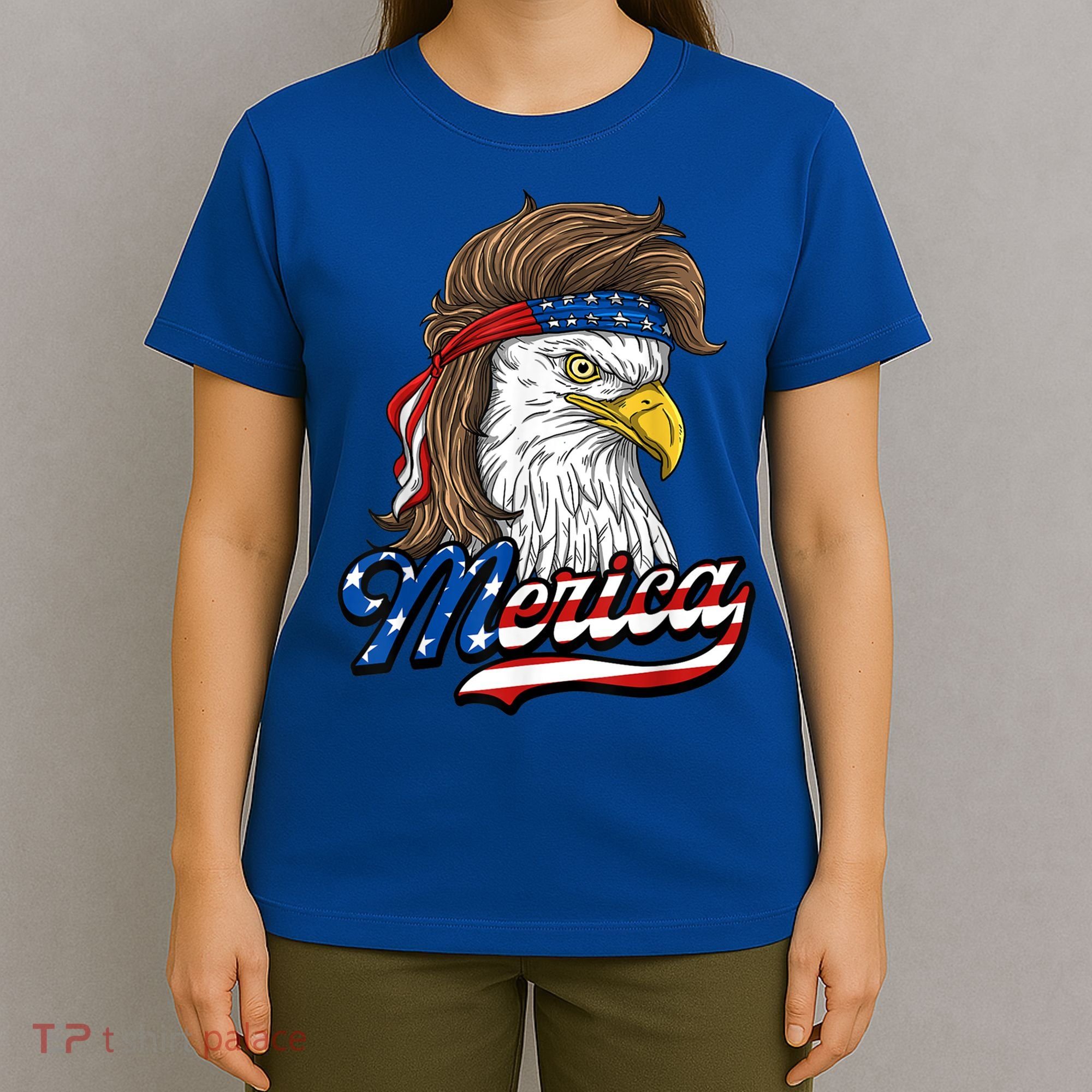Merica Eagle Mullet 4th Of July American Flag Gift T-Shirt