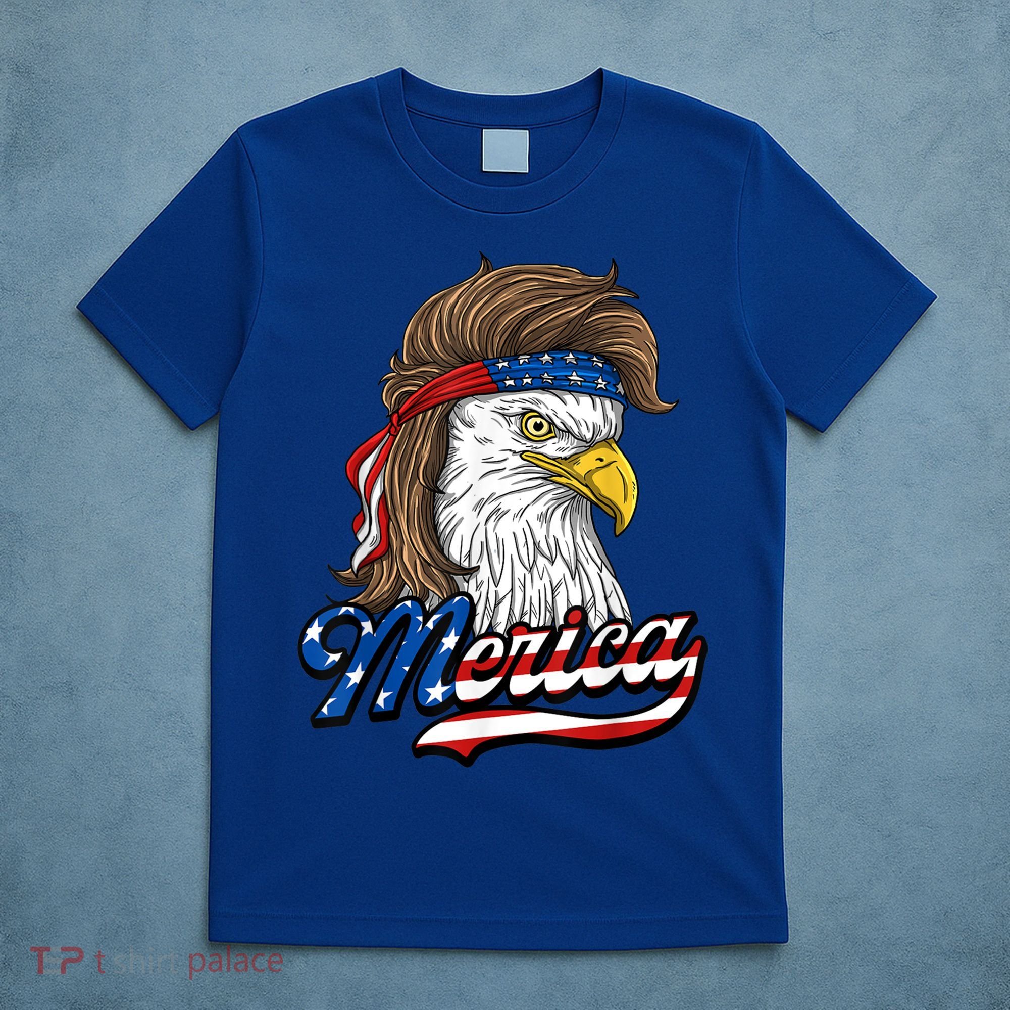 Merica Eagle Mullet 4th Of July American Flag Gift T-Shirt