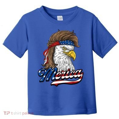 Merica Eagle Mullet 4th Of July American Flag Gift Toddler T-Shirt