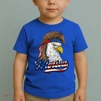 Merica Eagle Mullet 4th Of July American Flag Gift Toddler T-Shirt thumb 2