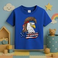Merica Eagle Mullet 4th Of July American Flag Gift Toddler T-Shirt thumb 3