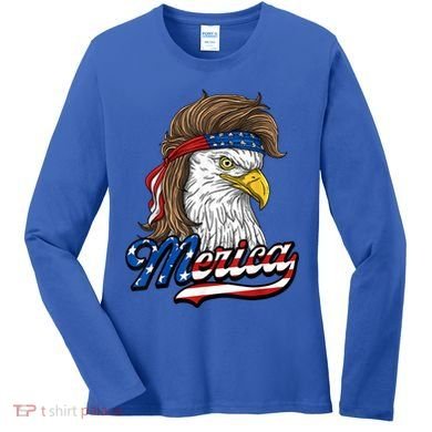 Merica Eagle Mullet 4th Of July American Flag Gift Women's Long Sleeve Shirt