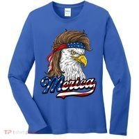Merica Eagle Mullet 4th Of July American Flag Gift Women's Long Sleeve Shirt thumb 0