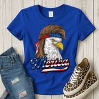 Merica Eagle Mullet 4th Of July American Flag Gift Women's T-Shirt thumb 3