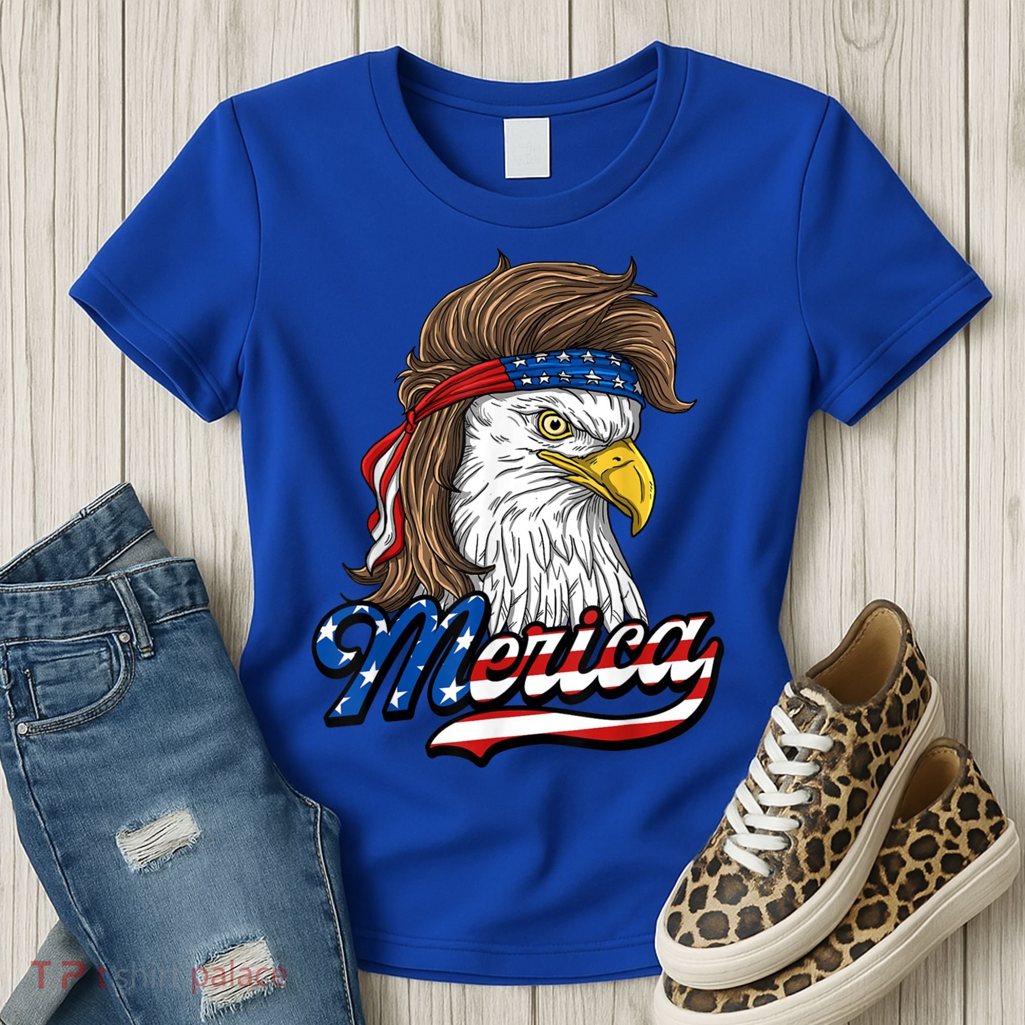 Merica Eagle Mullet 4th Of July American Flag Gift Women's T-Shirt