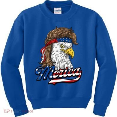 Merica Eagle Mullet 4th Of July American Flag Gift Kids Sweatshirt