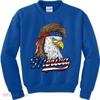 Merica Eagle Mullet 4th Of July American Flag Gift Kids Sweatshirt thumb 0