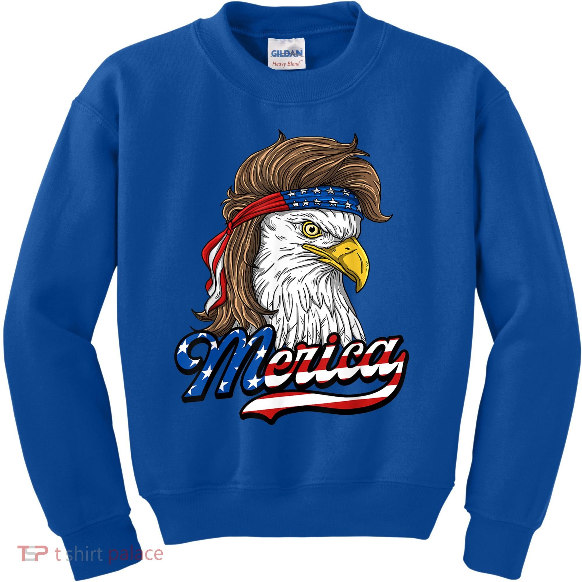 Merica Eagle Mullet 4th Of July American Flag Gift Kids Sweatshirt