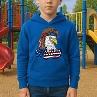 Merica Eagle Mullet 4th Of July American Flag Gift Kids Hoodie thumb 2