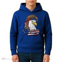 Merica Eagle Mullet 4th Of July American Flag Gift Kids Hoodie thumb 4