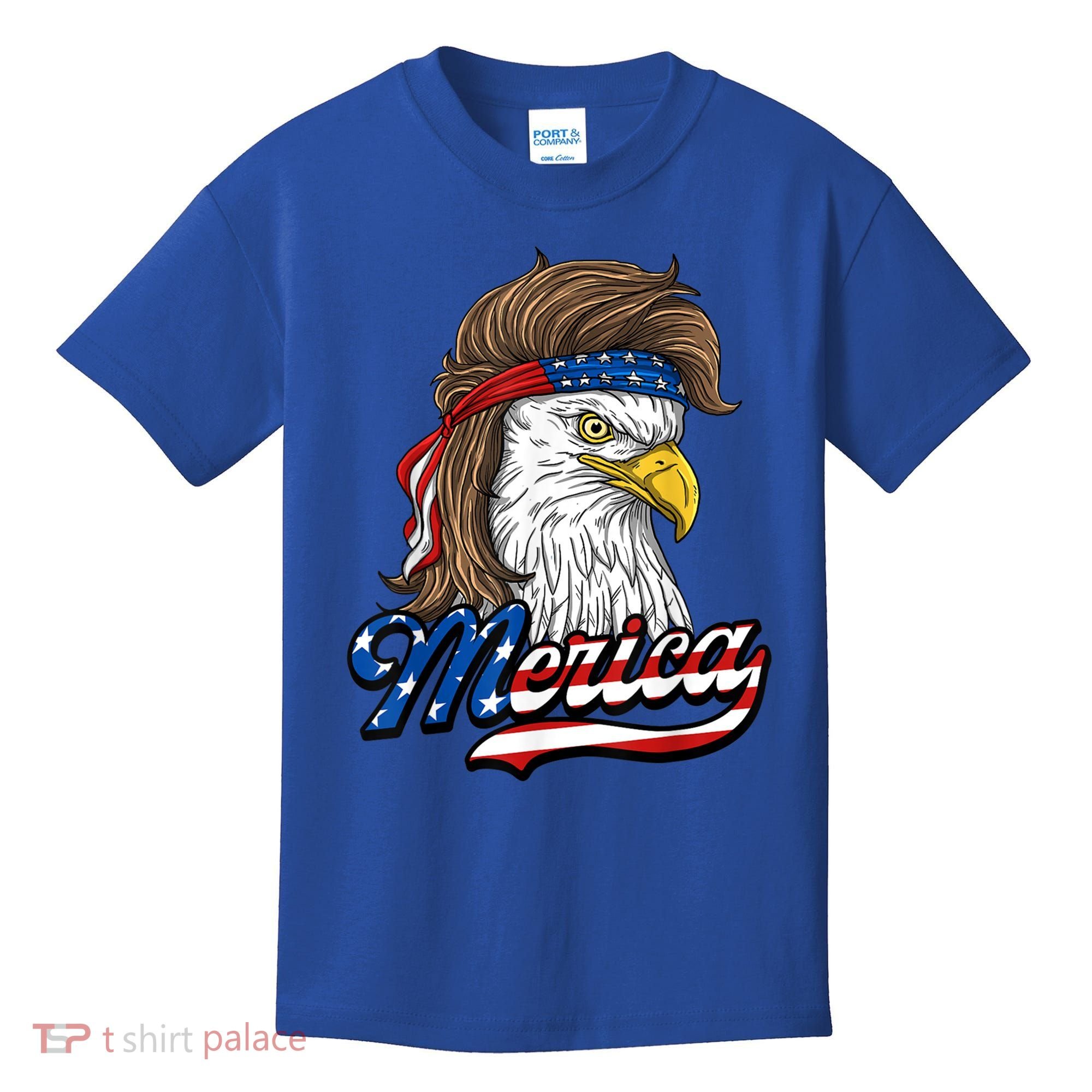Merica Eagle Mullet 4th Of July American Flag Gift Kids T-Shirt