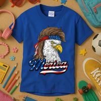 Merica Eagle Mullet 4th Of July American Flag Gift Kids T-Shirt thumb 3