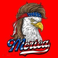 Merica Eagle Mullet 4th Of July American Flag Gift Santa Hat thumb 1